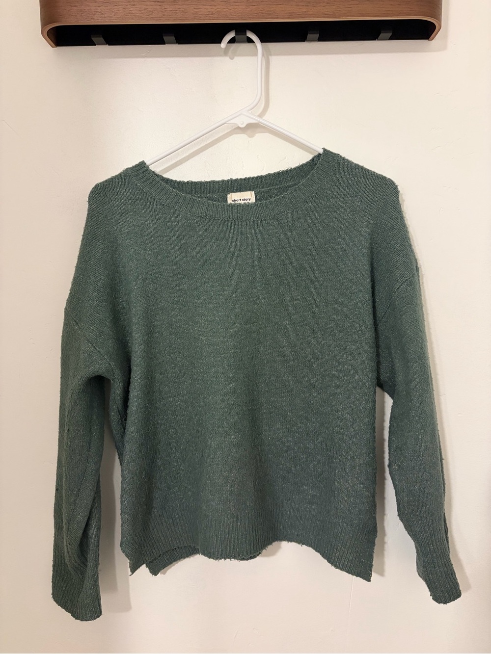 Cozy Crewneck Sweater in Sage Green - from short story (boutique)